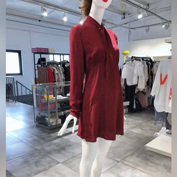 US 6/8 Saint Laurent Tie-Neck Silk Dress NWOT - Picture 6 of 14